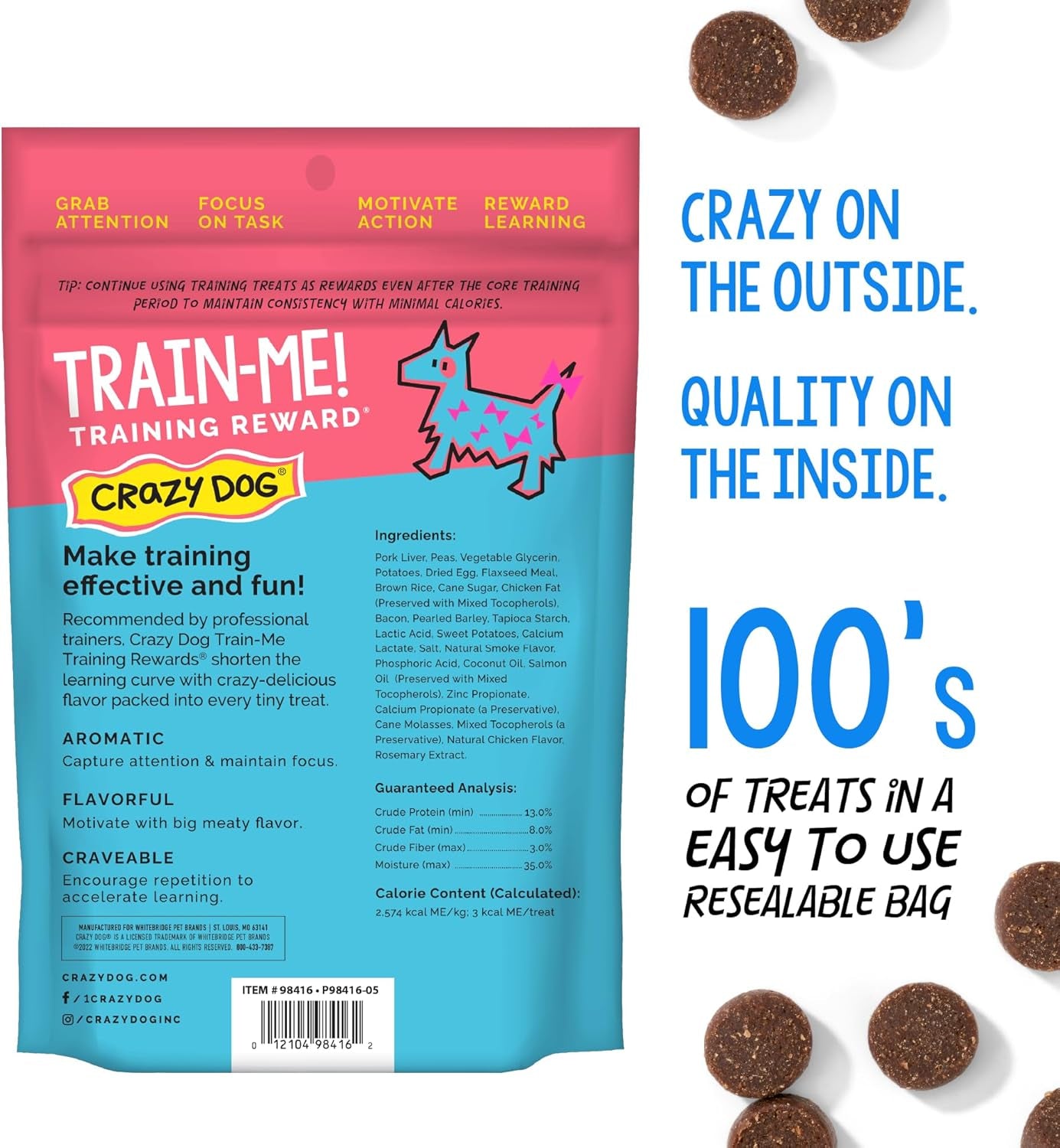 Train-Me! Training Treats 16 Oz. Bag, Bacon Flavor, with 400 Treats per Bag, Recommended by Dog Trainers